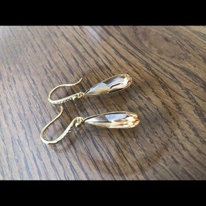 Citrine oval earrings with gold trim